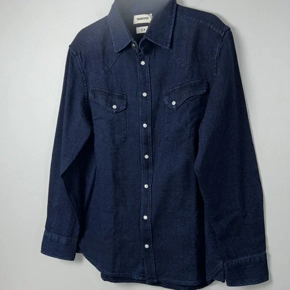 NWT Huckberry TAYLOR STICH TheWestern Shirt in Indigo Crepe - Picture 9 of 12